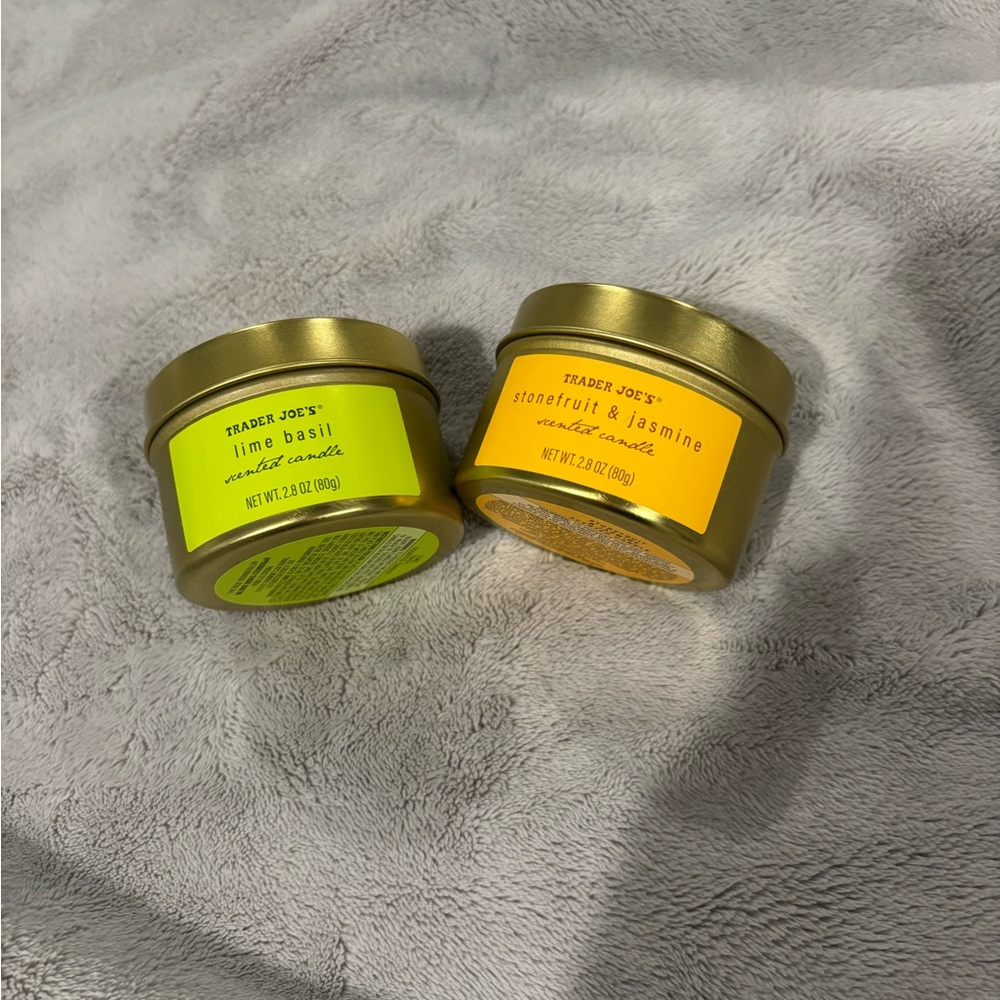Trader Joe's Scented Candle Set - Lime Basil and Stonefruit Jasmine